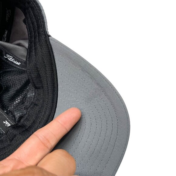 Titleist FJ FootJoy Pro V1 Golf Embroidered Logo StrapBack Hat- Gray - Picture 9 of 9